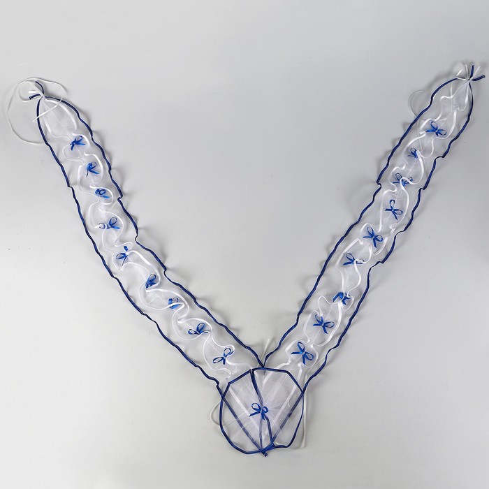 Набор лент на капот "Праздничная" (мал. бант на радиатор+2 ленты капот 1,5 м), синяя