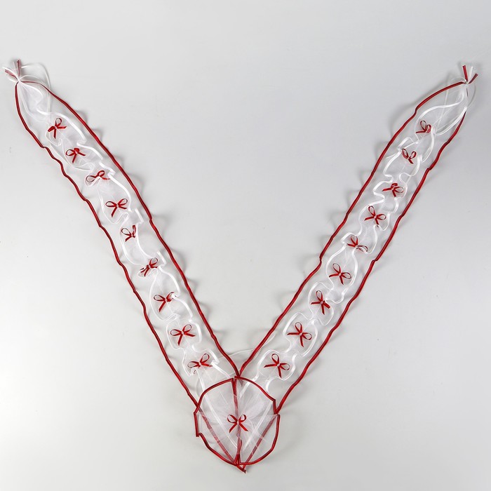 Набор лент на капот "Праздничная" (мал. бант на радиатор+2 ленты капот 1,5 м), бордовый