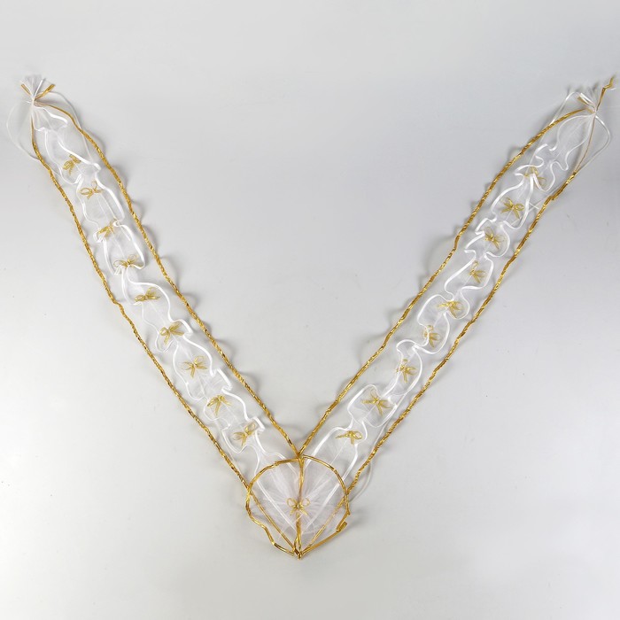 Набор лент на капот "Праздничная" (мал. бант на радиатор+2 ленты капот 1,5 м), золото