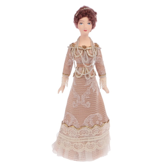 Сувенирная кукла "Женский вечерний костюм Н. 20 в.  Санкт-Петербург. Россиия" 25 см