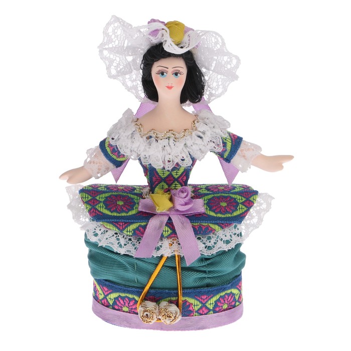 Сувенирная кукла-шкатулка "Дама в светском костюме 18 в (стилизация)" 12 см