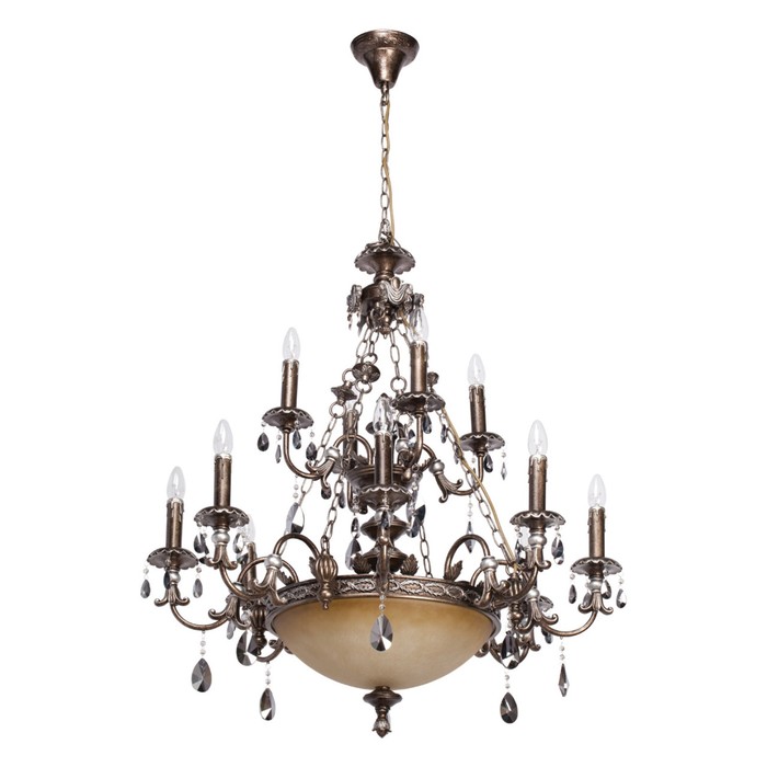 Люстра подвесная "Легионер" 12x60W+2x60W E14+Е27 каучуковый 90x90x378см