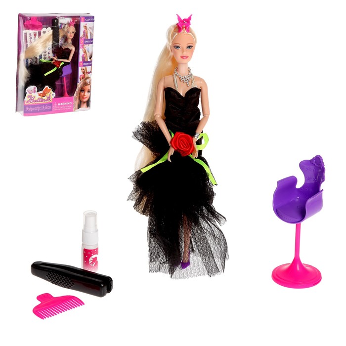 Кукла модель "Лина" с аксессуарами для декорирования волос и создания причёсок