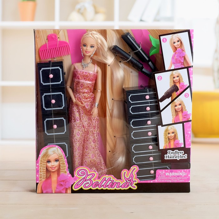 Кукла модель "Вика" с аксессуарами для декорирования волос и создания причёсок