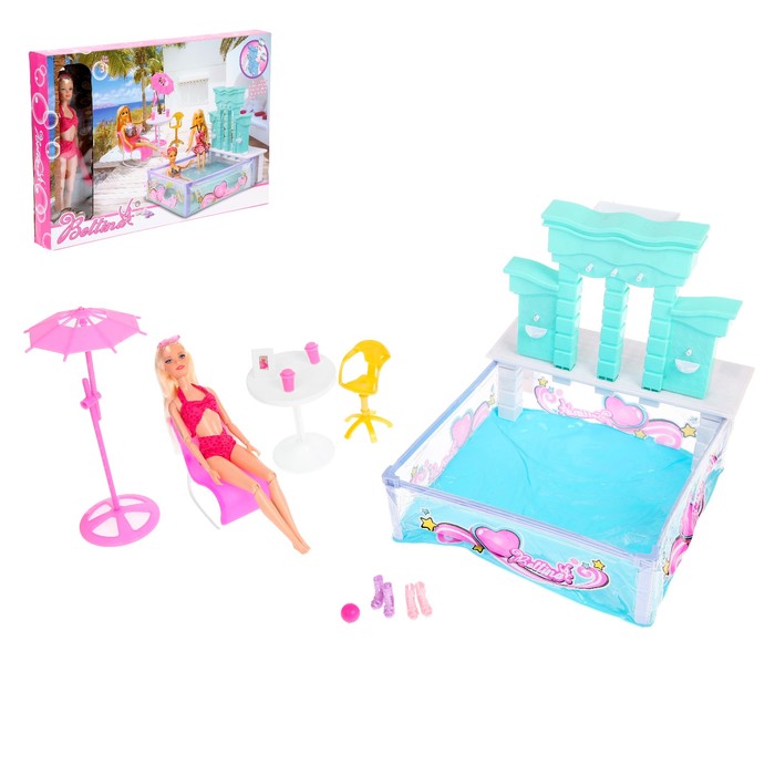 Кукла модель "Джессика" с бассейном и аксессуарами