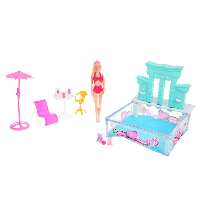 Кукла модель "Джессика" с бассейном и аксессуарами