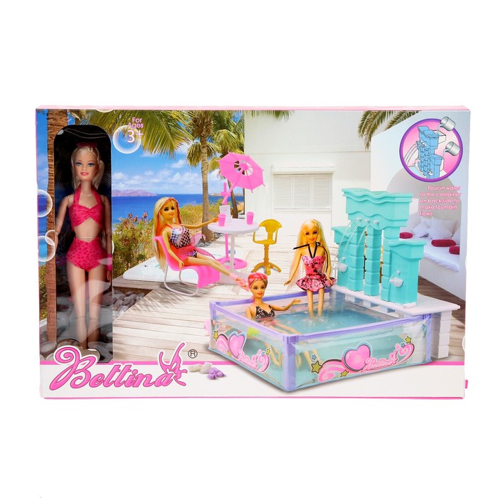 Кукла модель "Джессика" с бассейном и аксессуарами