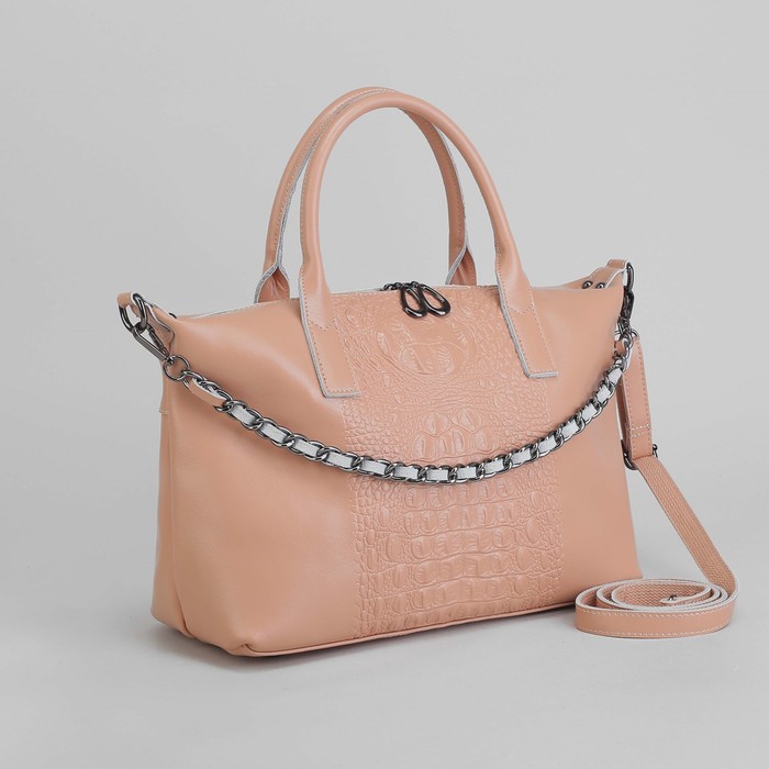 Сумка женская, отдел с перегородкой на молнии, наружный карман, длинный ремень, цвет сиреневый