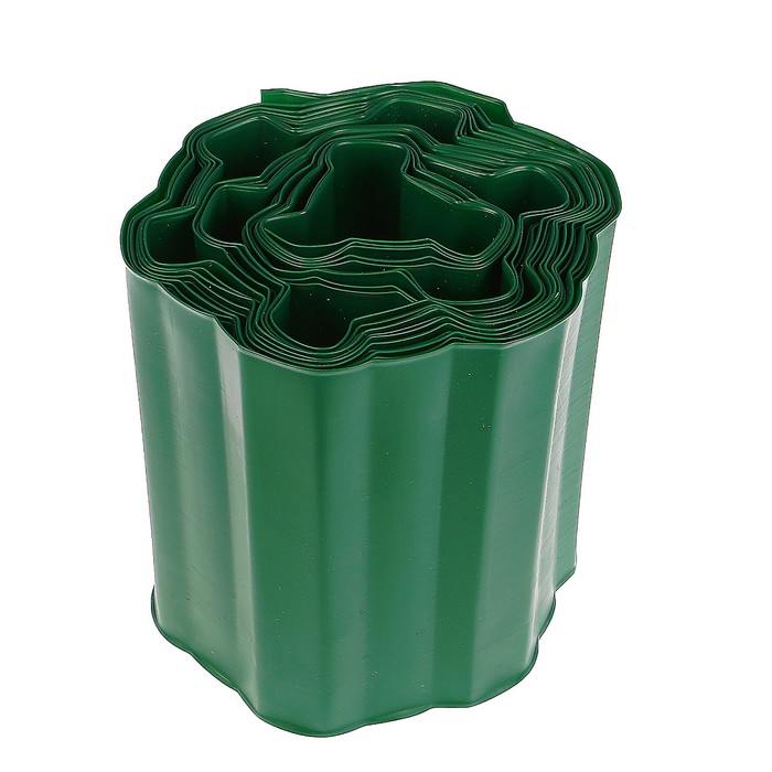 Лента бордюрная, 0.15 х 9 м, гофра, зелёная