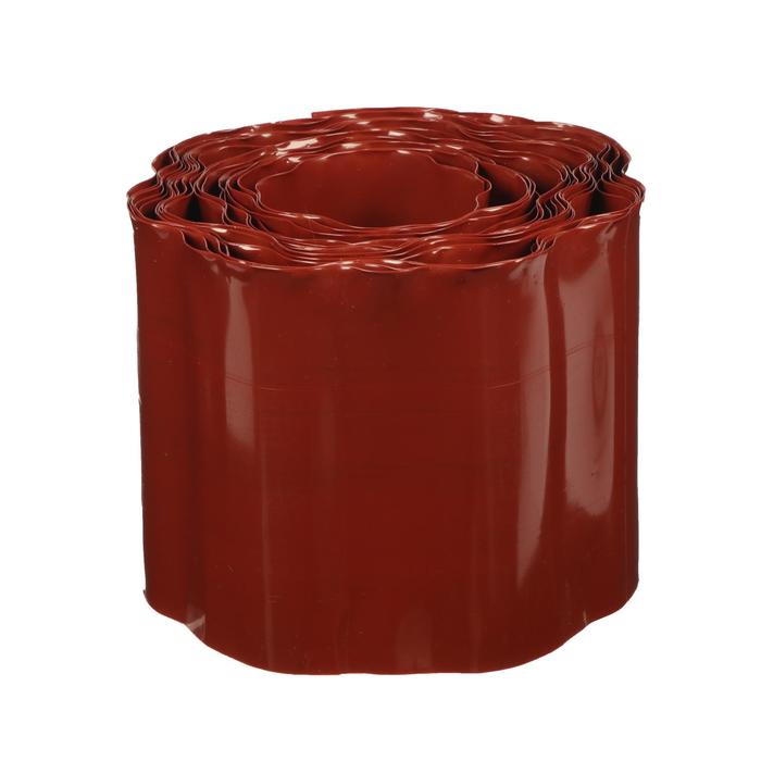 Лента бордюрная, 0.15 х 9 м, гофра, коричневая