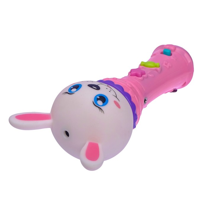 Музыкальная игрушка «Микрофон Зайчик», световые и звуковые эффекты, работает от батареек