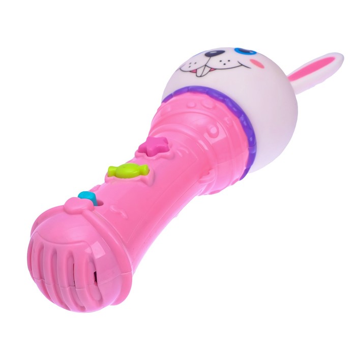 Музыкальная игрушка «Микрофон Зайчик», световые и звуковые эффекты, работает от батареек