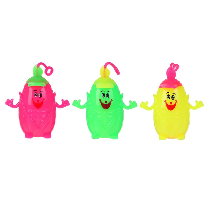 Ёжка "Кукуруза" световой с пищалкой на резинке, цвета МИКС