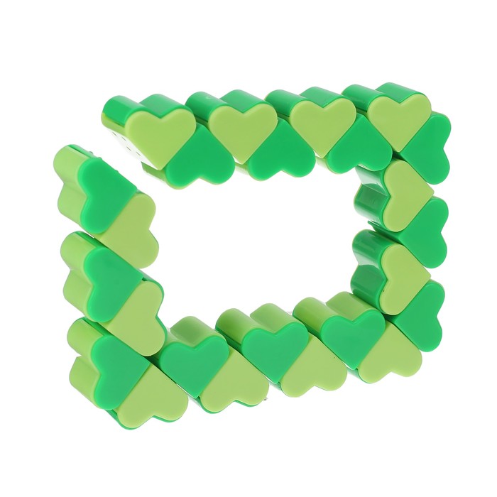 Головоломка "Змейка"сердечками, 25 см, цвет зеленый