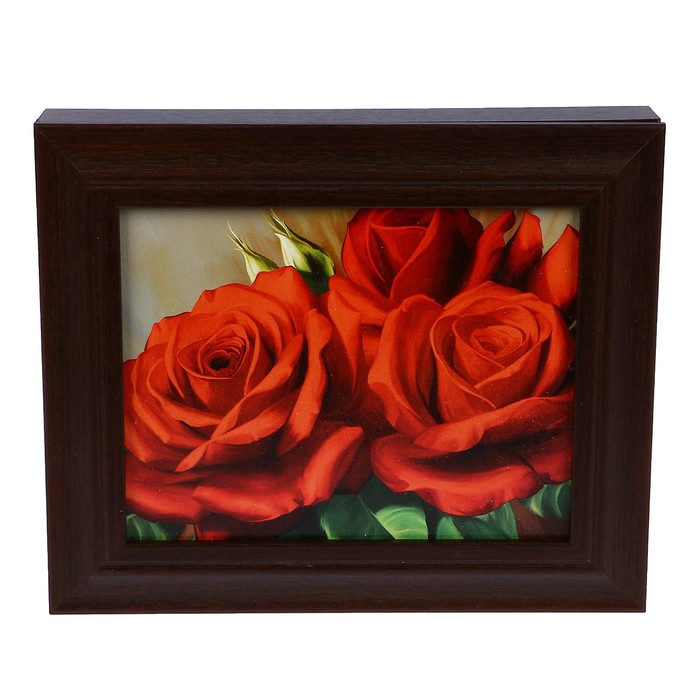 Ключница "Красные розы" венге 25х30 см