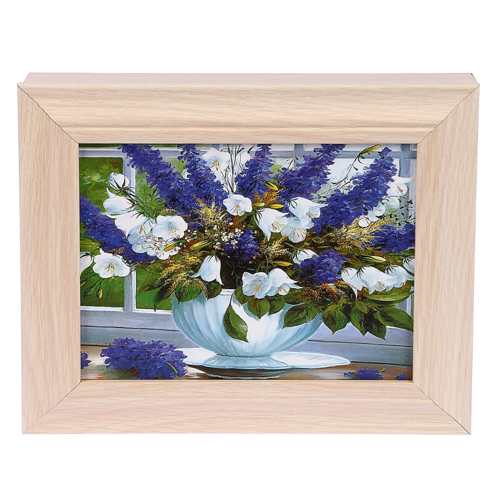 Ключница "Букет в вазе" молочный дуб 25х30 см