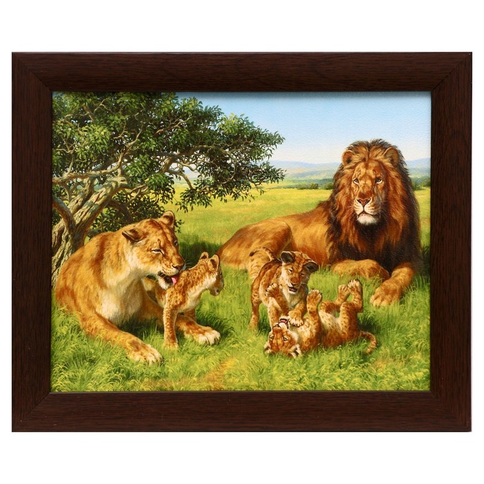 Картина "Семья хищников" 28*24 см