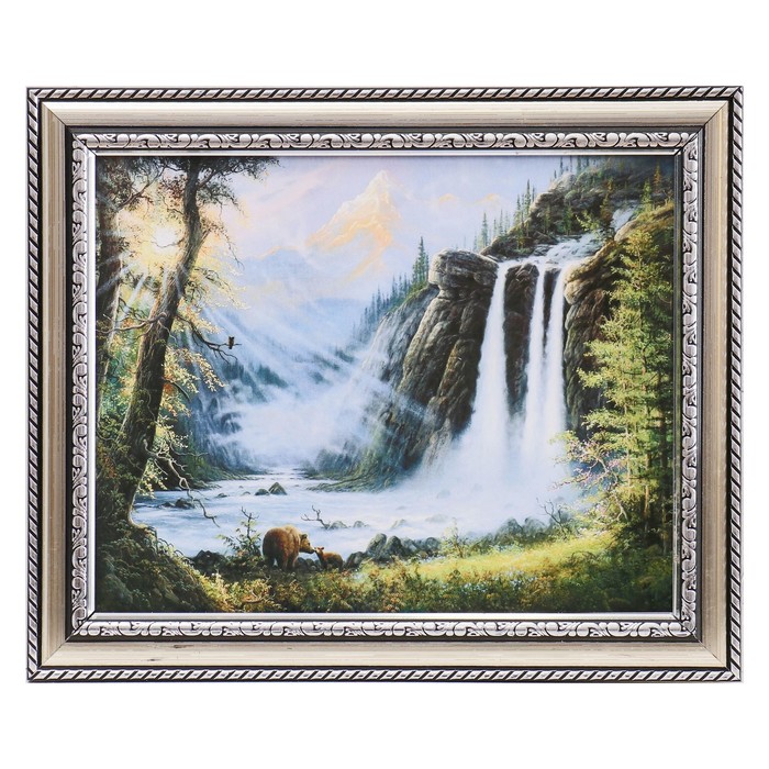 Картина "Горный водопад" 28*24 см