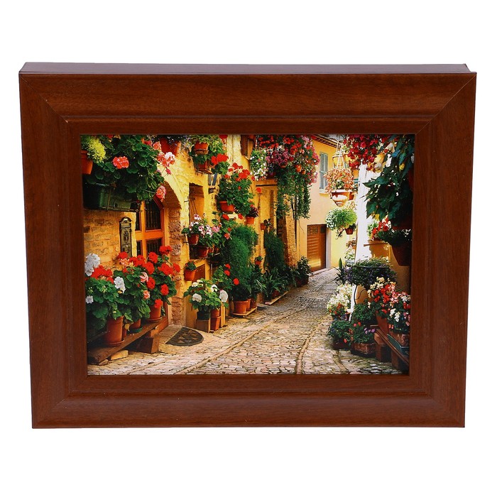 Ключница "Цветочная улица" орех 25х30 см