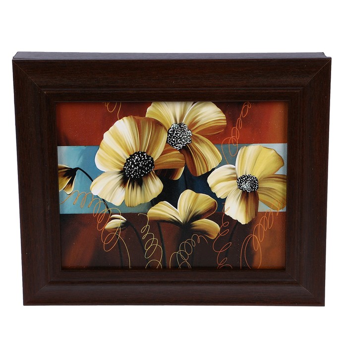 Ключница "Цветы" венге 25х30 см