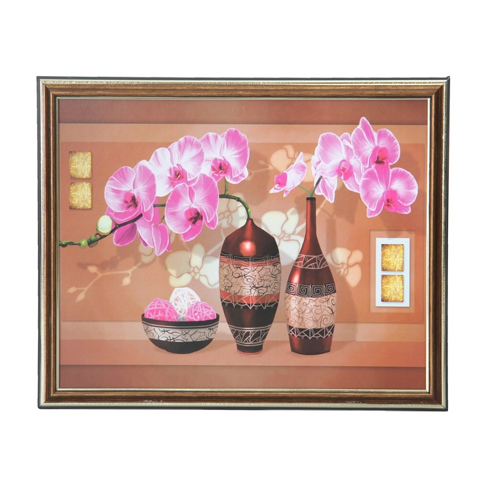 Картина "Вазы с орхидеями" 37*30 см