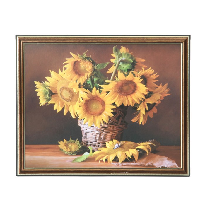 Картина "Подсолнухи в корзине" 37*30 см