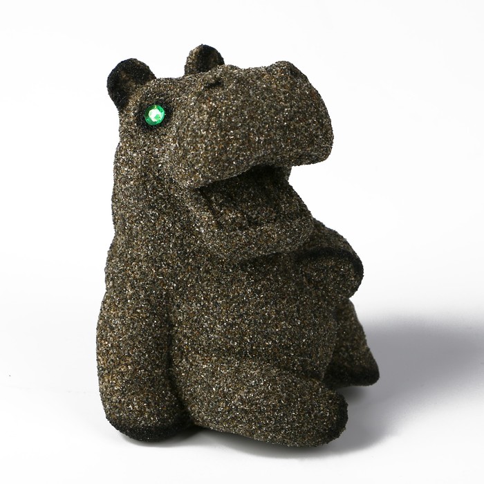 Сувенир песок "Бегемотик" черный 11 см