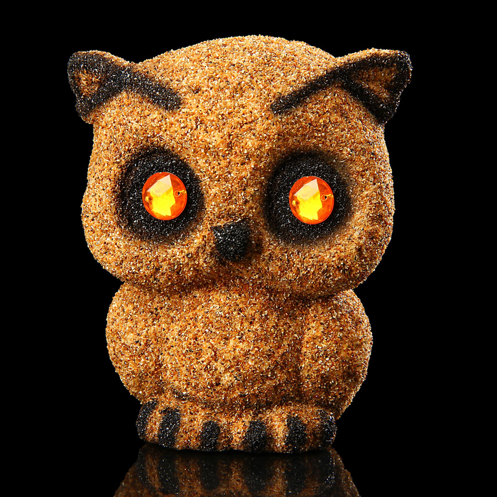 Сувенир песок "Совенок" желтый 10 см