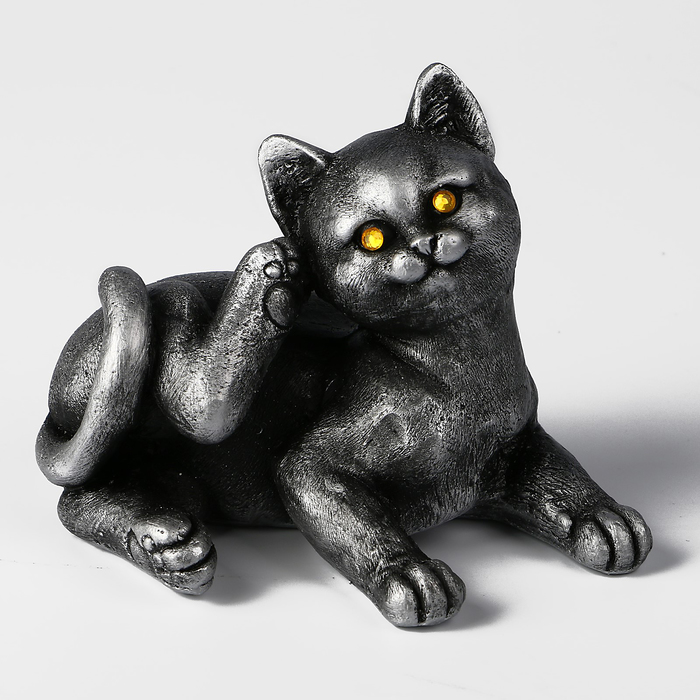 Сувенир гипс "Кот Матроскин" серебряный 12 см