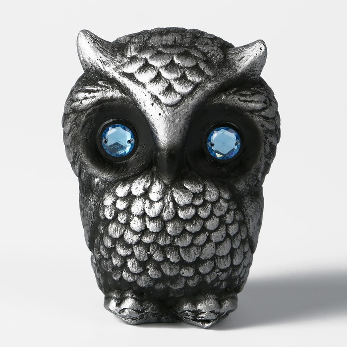 Сувенир гипс "Совенок" серебряный 10 см