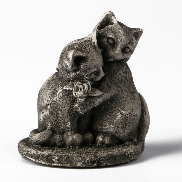 Сувенир гипс "Два кота маленькие" серые 8 см