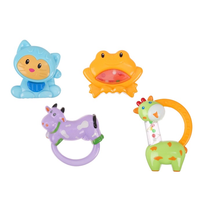 Набор погремушек «Милые зверюшки», 4 шт.