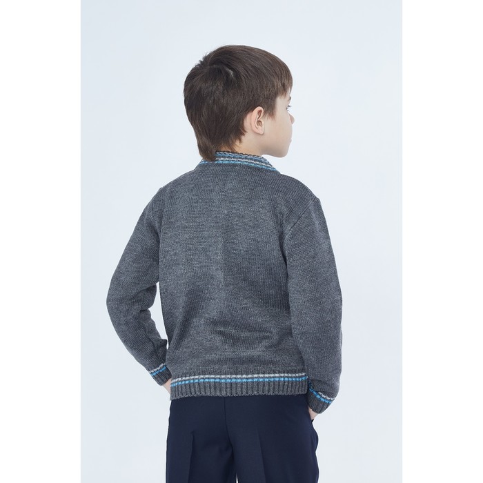 Джемпер детский на молнии, рост 122 см, цвет серый