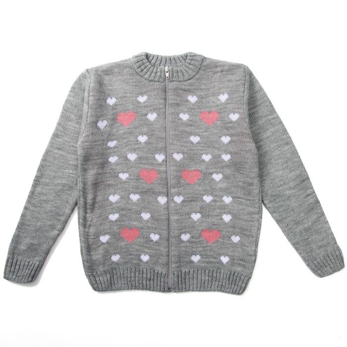 Джемпер детский на молнии, рост 110 см, цвет серый