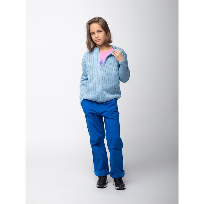 Джемпер детский на молнии, рост 134 см, цвет голубой