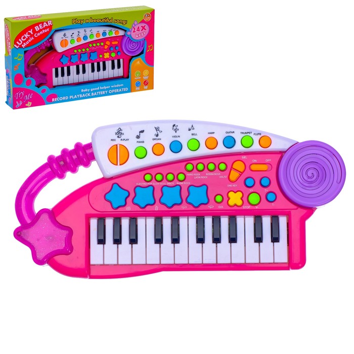 Синтезатор «Радость для малышки» со световым эффектом, 24 клавиши