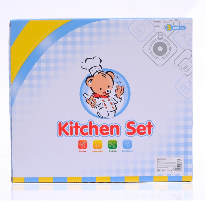 Набор посуды "Маленький повар" с плитой, 7 предметов