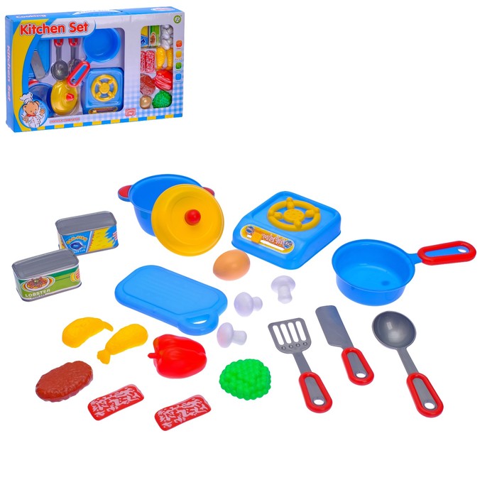 Набор посуды "Готовь со вкусом" с плитой и продуктами