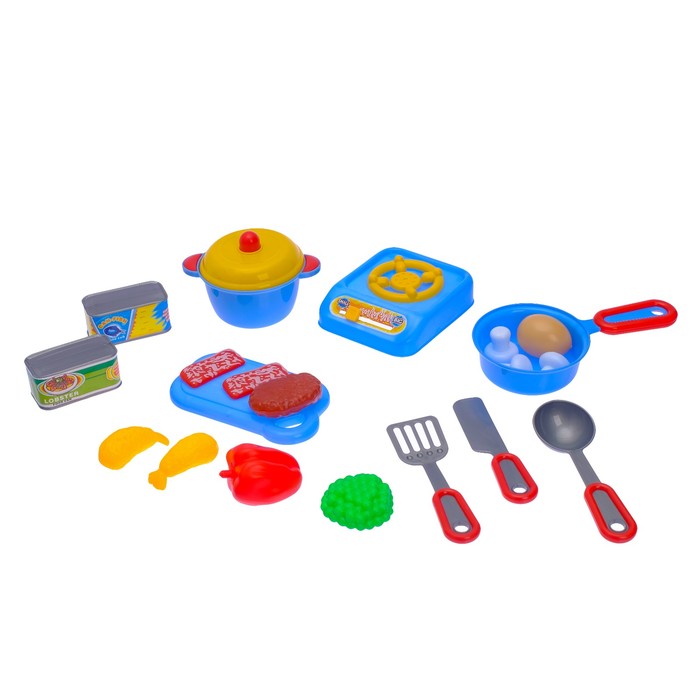 Набор посуды "Готовь со вкусом" с плитой и продуктами