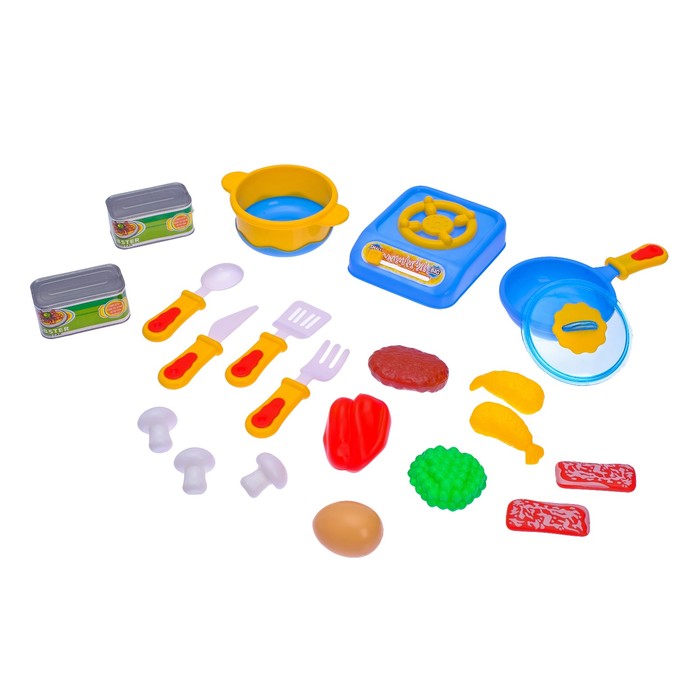 Набор посуды "Шеф повар" с плитой и продуктами