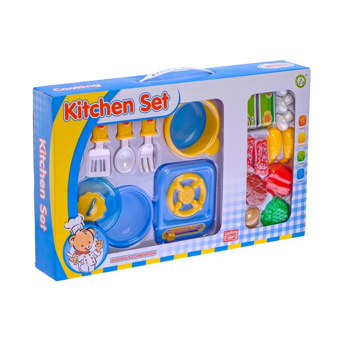 Набор посуды "Шеф повар" с плитой и продуктами