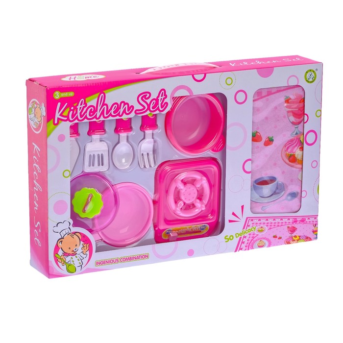 Набор посуды с плитой "Готовим вкусно", 8 предметов