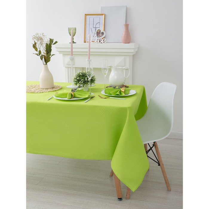 Скатерть "Этель" Зелёное яблоко 145х200см, рогожка 100% хл