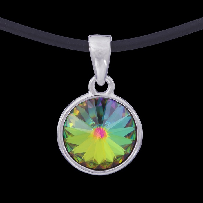 Кулон "Альхена", цвет зелёный в серебре