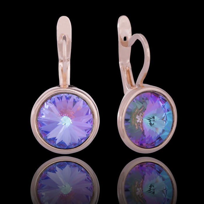 Серьги "Альхена", цвет розовый в золоте