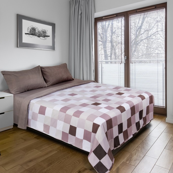 Постельное бельё "Этель" 1,5 сп. Пиксели (серый) 150х210 см, 150х210 см, 50х70 ± 3 см - 2 шт., новосатин