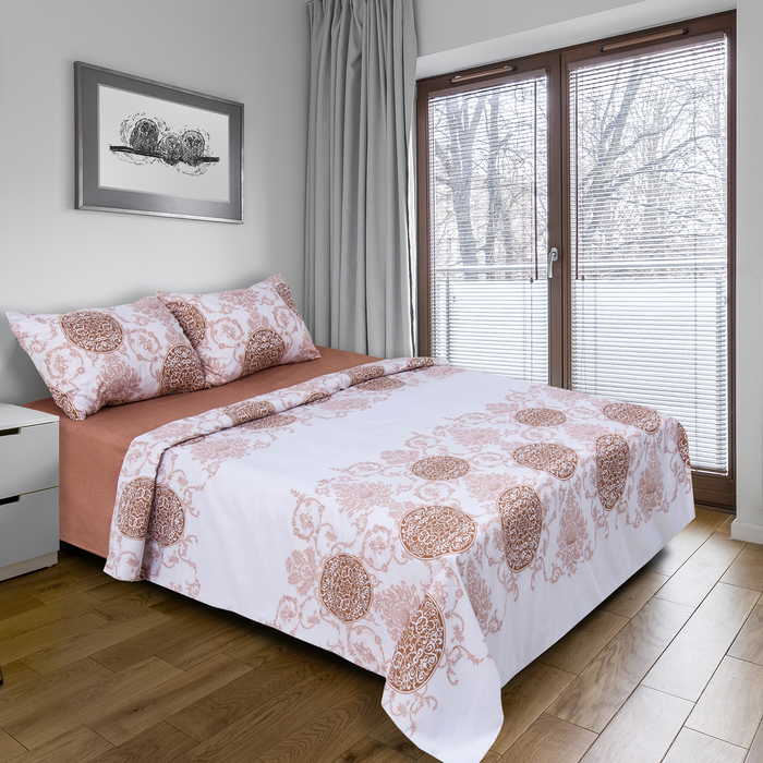 Постельное бельё "Этель" евро Шёлковая роза 200х220 см, 220х240 см, 50х70 ± 3 см - 2 шт., новосатин