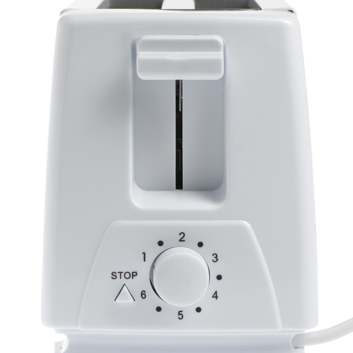 Тостер LuazON LT-03, 750 Вт, 6 степеней прожарки, 2 слота, белый