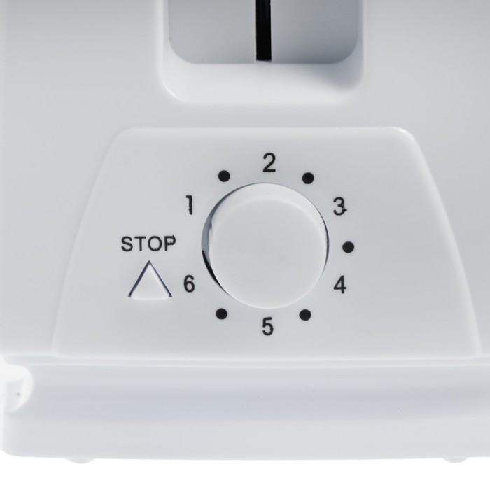 Тостер LuazON LT-03, 750 Вт, 6 степеней прожарки, 2 слота, белый