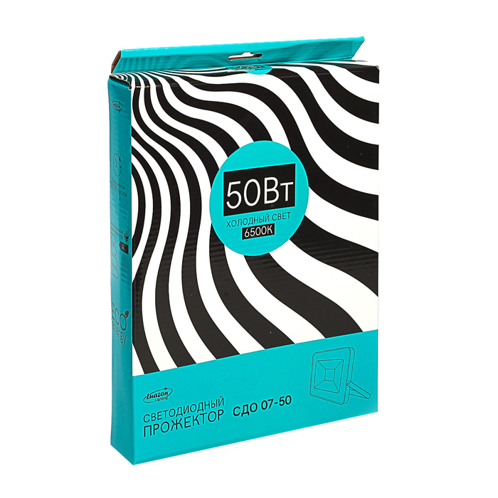 Прожектор светодиодный Luazon СДО07-50, 50 Вт, IP65, 4000 Лм, 6500К, 180-240 В, БЕЛЫЙ